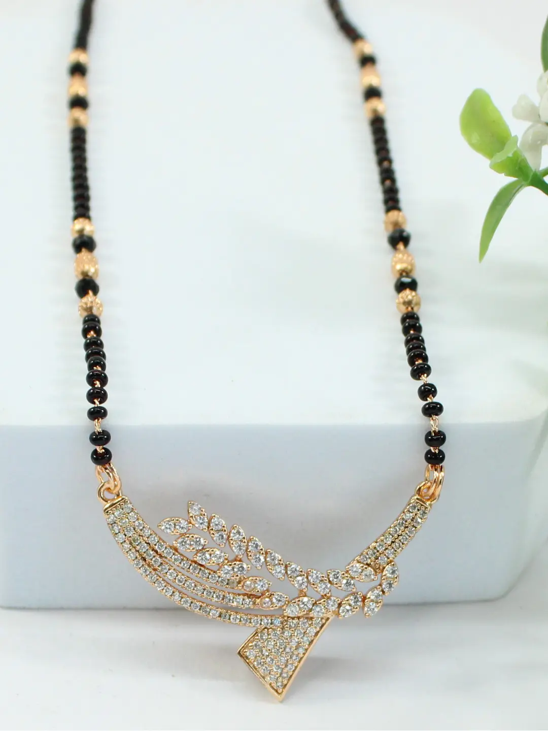 Rose Gold American Diamond Embellished Mangalsutra C13 MMJ 10 Cilory