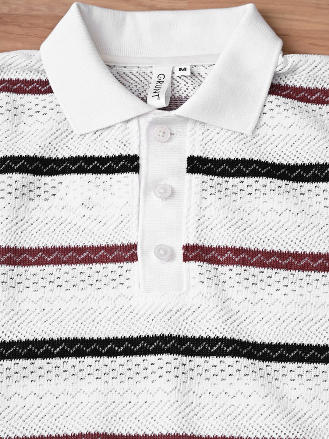 Men's Relaxed Fit Crochet Knit Polo T-Shirt | GRHCFP-2123