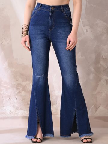Bell Bottom Jeans with Front Slit | ADFY-VN-102 | Cilory.com
